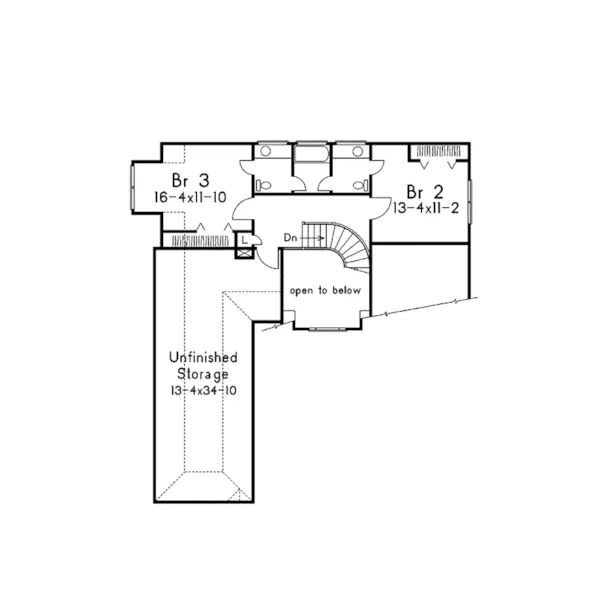 Contemporary House Plan Second Floor - Shadycrest European Home 053D-0059 - Shop House Plans and More