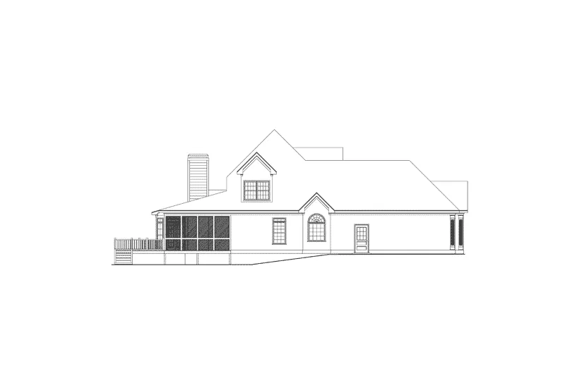 Traditional House Plan Left Elevation - Shadycrest European Home 053D-0059 - Shop House Plans and More