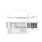 Contemporary House Plan Rear Elevation - Shadycrest European Home 053D-0059 - Shop House Plans and More