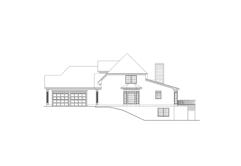 Contemporary House Plan Right Elevation - Shadycrest European Home 053D-0059 - Shop House Plans and More