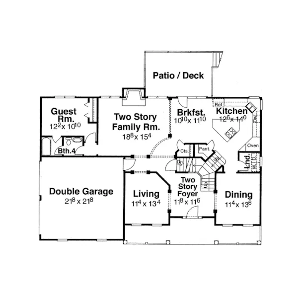 Craftsman House Plan First Floor - Pearlington Traditional Home 053D-0063 - Shop House Plans and More