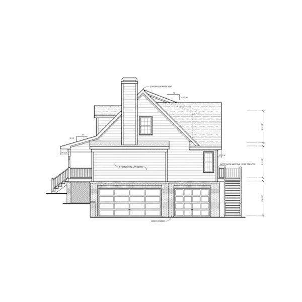 Farmhouse Plan Right Elevation - Bessie Country Home 053D-0064 - Shop House Plans and More