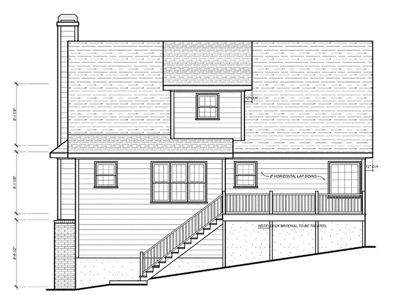 Cabin & Cottage House Plan Rear Elevation - 053D-0065 - Shop House Plans and More