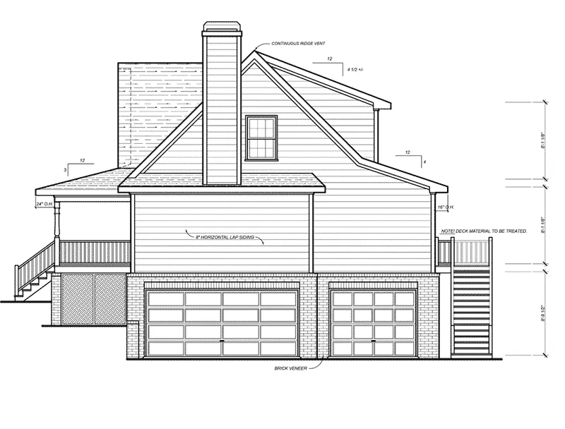 Cabin & Cottage House Plan Right Elevation - 053D-0065 - Shop House Plans and More