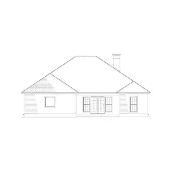 Ranch House Plan Rear Elevation - Fennimore Ranch Home 055D-0002 - Search House Plans and More