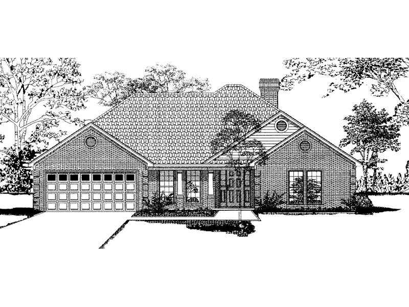 Ranch House Plan Front Image of House - Fox Briar Ranch Home 055D-0004 - Search House Plans and More