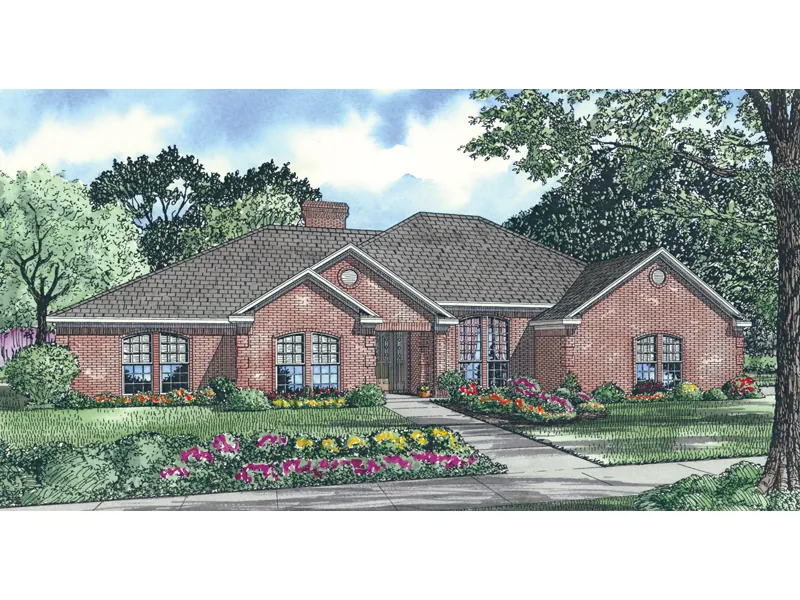Traditional House Plan Front Image of House - Barnabus One-Story Home 055D-0006 - Search House Plans and More