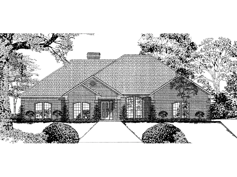 Ranch House Plan Front Image of House - Citrine Traditional Ranch Home 055D-0008 - Search House Plans and More