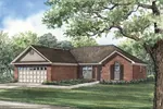 Traditional Brick Ranch Home With Arched Window