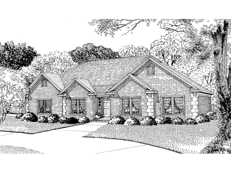 Ranch House Plan Front Image of House - Roanoke Ranch Home 055D-0015 - Shop House Plans and More