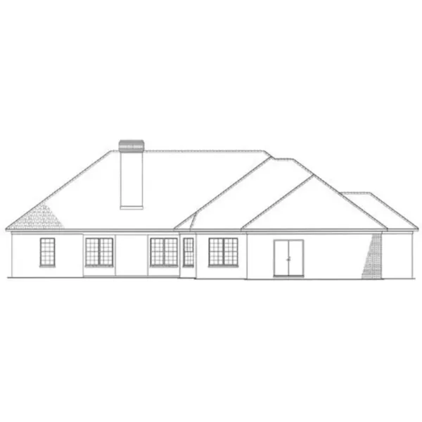 Ranch House Plan Rear Elevation - Roanoke Ranch Home 055D-0015 - Shop House Plans and More