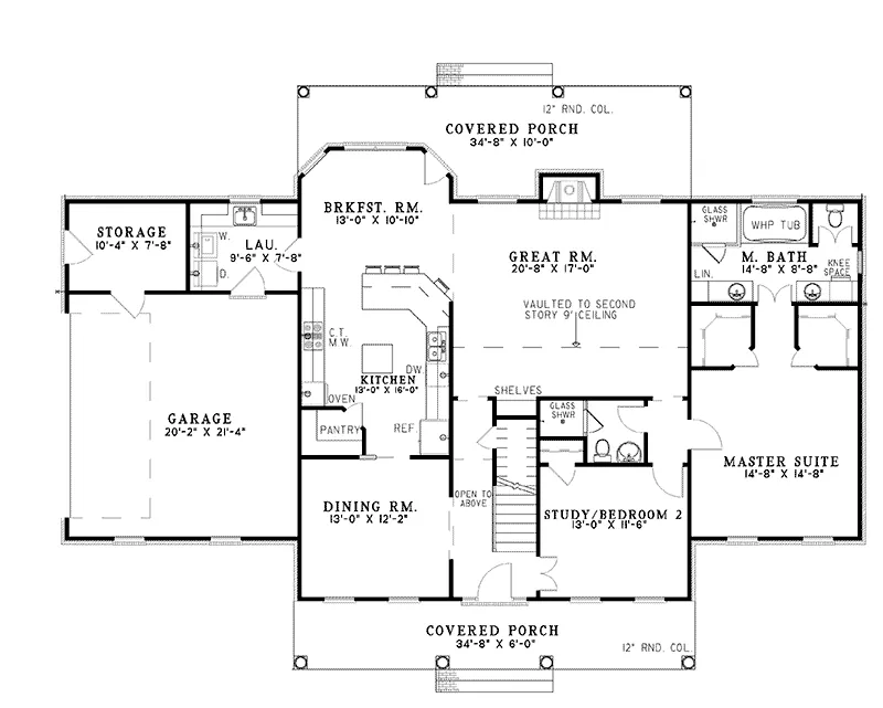 Traditional House Plan First Floor - Pescado Southern Home 055D-0016 - Shop House Plans and More