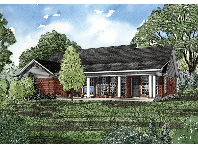 Ranch House Plan Rear Photo 01 - Eastwood Hill Ranch Home 055D-0017 - Search House Plans and More