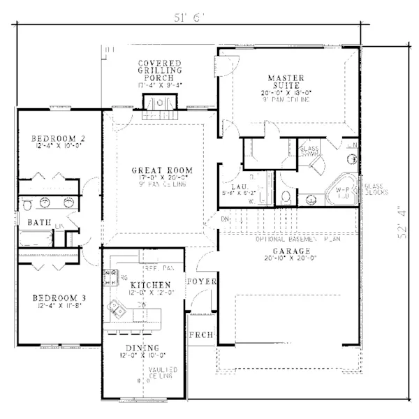 Traditional House Plan First Floor - Neville Traditional Home 055D-0024 - Shop House Plans and More