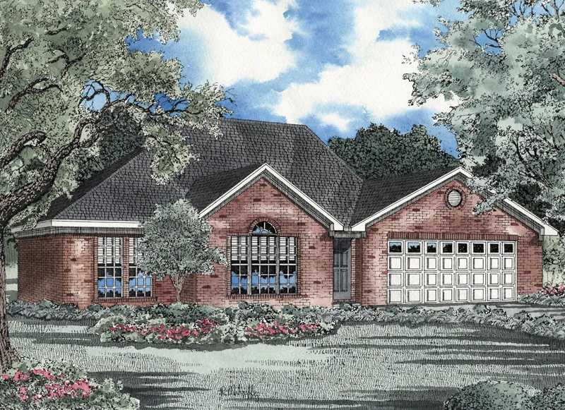 Ranch House Plan Front Image - Neville Traditional Home 055D-0024 - Shop House Plans and More