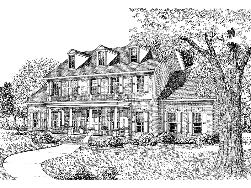 Country House Plan Front Image of House - Dandridge Georgian Home 055D-0025 - Search House Plans and More