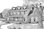 Southern Plantation House Plan Front Image of House - Dandridge Georgian Home 055D-0025 - Search House Plans and More