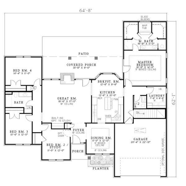 Ranch House Plan Optional Basement - Chelmsford Trail Ranch Home 055D-0030 - Search House Plans and More