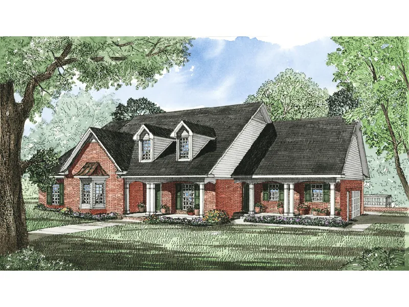 Ranch House Plan Front Image - Kinderling Ranch Home 055D-0035 - Search House Plans and More