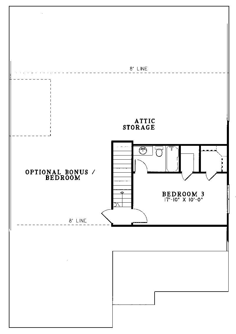 Colonial House Plan Second Floor - Falcon Field Ranch Home 055D-0037 - Search House Plans and More