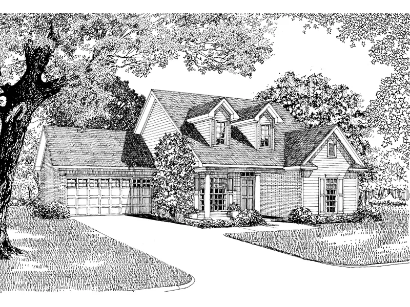 Traditional House Plan Front Image of House - Whispering Creek Narrow Lot Home 055D-0039 - Shop House Plans and More