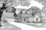 Ranch House Plan Front Image of House - Whispering Creek Narrow Lot Home 055D-0039 - Shop House Plans and More