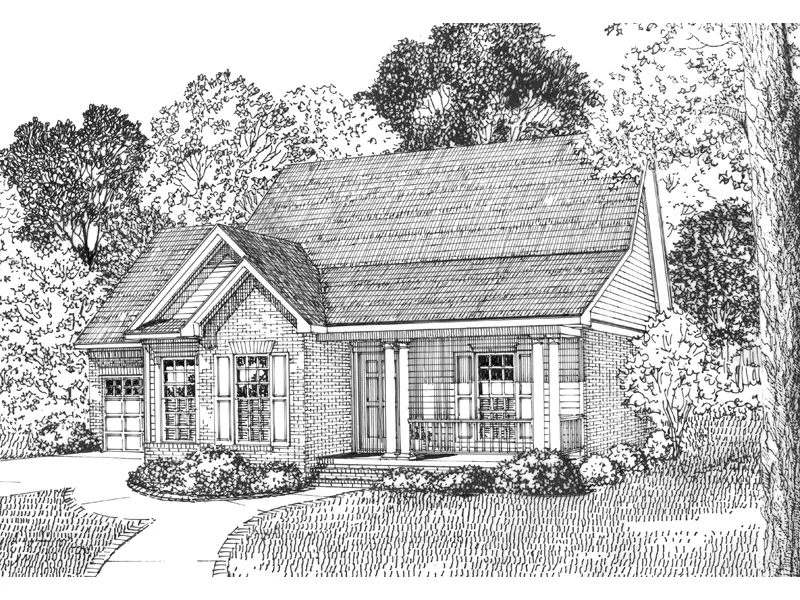 Cabin & Cottage House Plan Front Image of House - Veranda Country Ranch Home 055D-0040 - Shop House Plans and More
