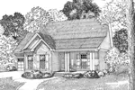 Cabin & Cottage House Plan Front Image of House - Veranda Country Ranch Home 055D-0040 - Shop House Plans and More