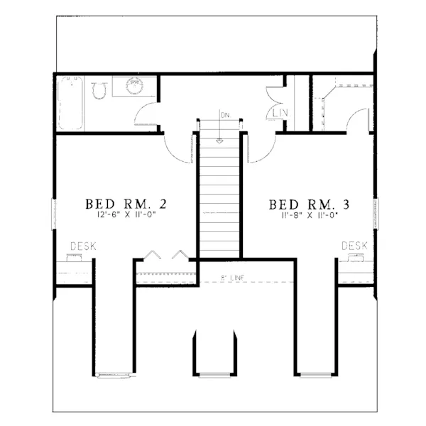 Cape Cod & New England House Plan Second Floor - Hester Greek Country Home 055D-0041 - Search House Plans and More