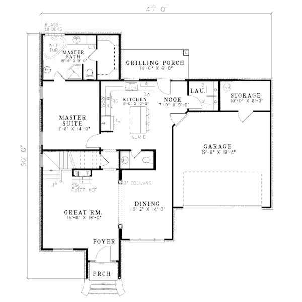 Traditional House Plan First Floor - Boden Traditional Home 055D-0042 - Search House Plans and More