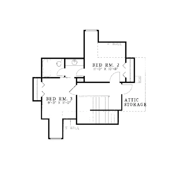 English Cottage House Plan Second Floor - Larimore English Cottage Home 055D-0044 - Shop House Plans and More