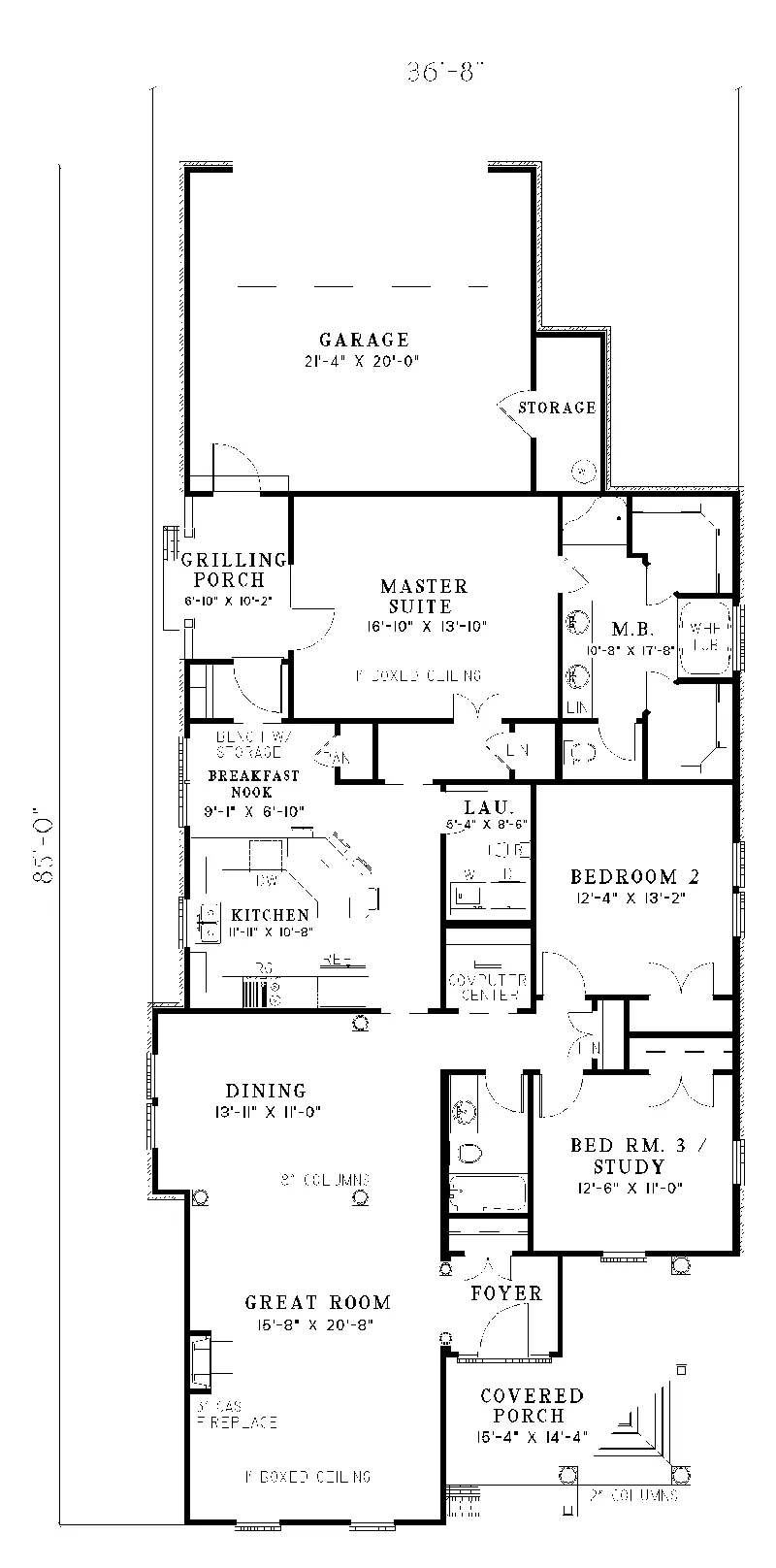 Country House Plan First Floor - Dawnbreak Country Ranch Home 055D-0046 - Search House Plans and More