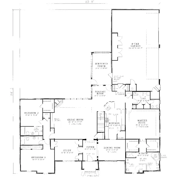 Luxury House Plan First Floor - Diversey Luxury Ranch Home 055D-0047 - Search House Plans and More