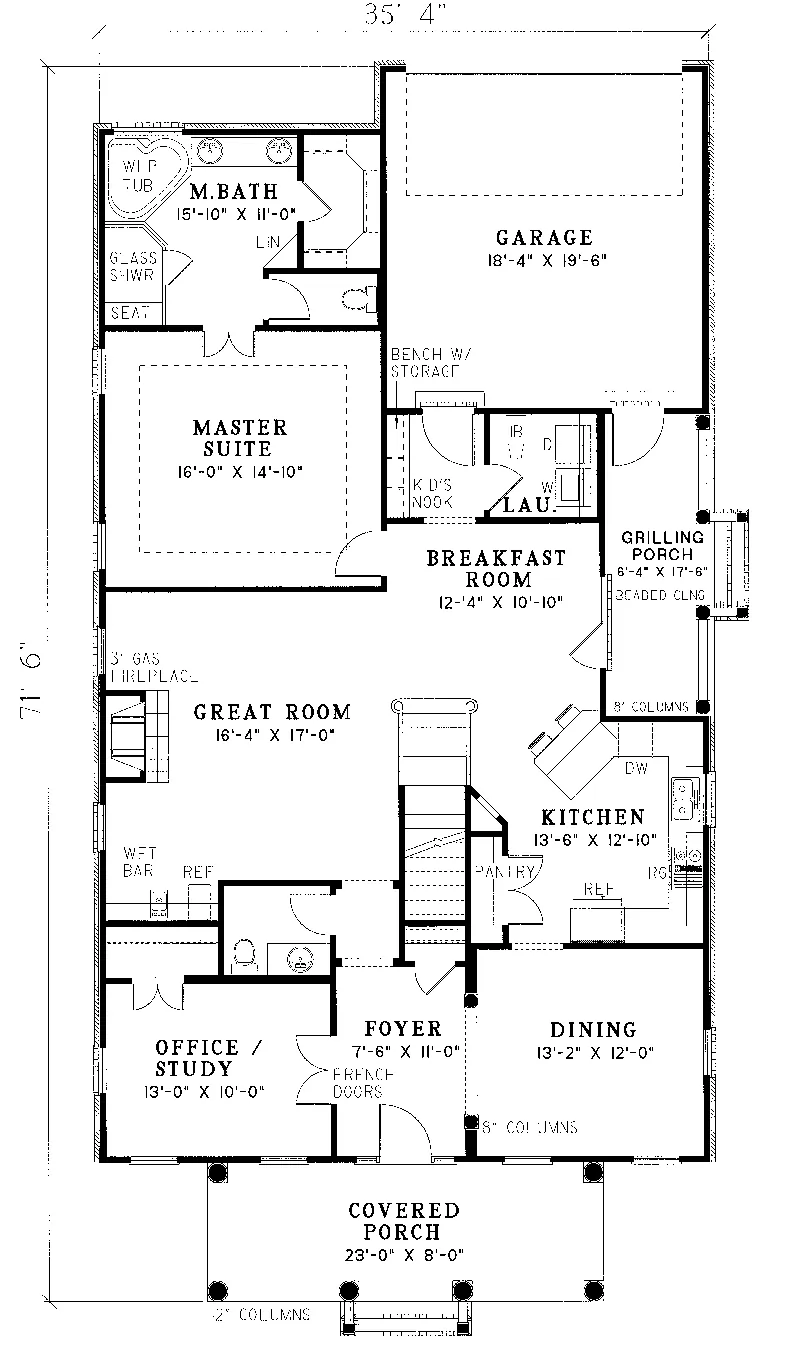 Country House Plan First Floor - Kensington Place Neoclassical Home 055D-0048 - Search House Plans and More