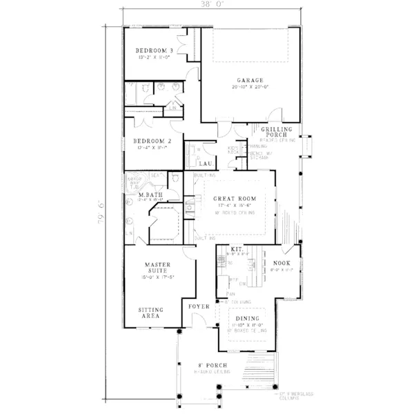 Ranch House Plan First Floor - Trammelli Cottage Home 055D-0051 - Shop House Plans and More