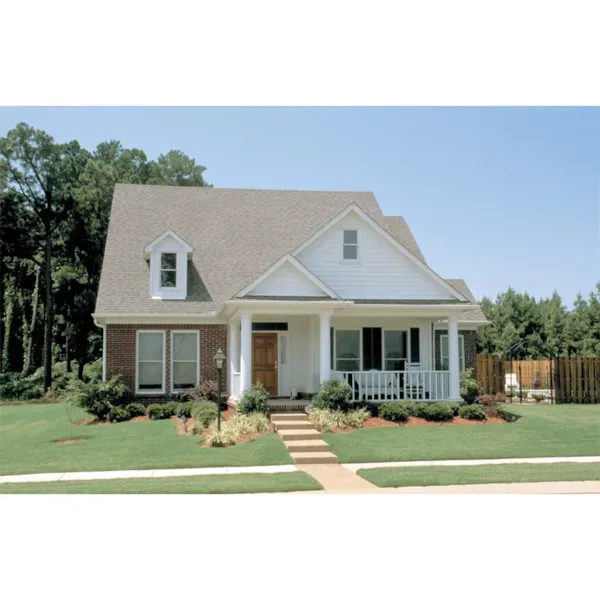 Sophisticated Country Cottage Style House With Covered Porch