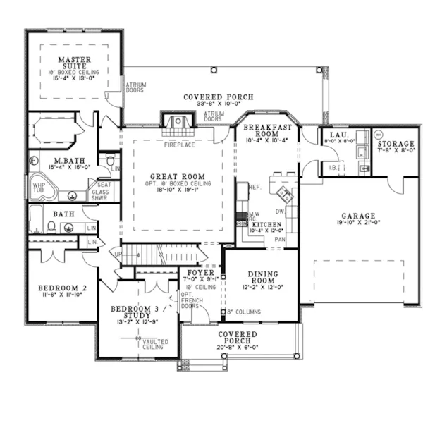 Traditional House Plan First Floor - Lucas Heights Traditional Home 055D-0053 - Shop House Plans and More