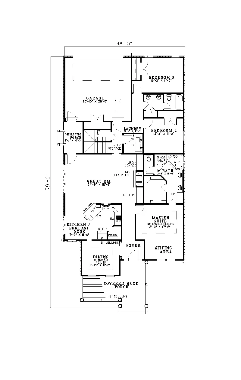 Country House Plan First Floor - Jenwick Traditional Home 055D-0054 - Search House Plans and More