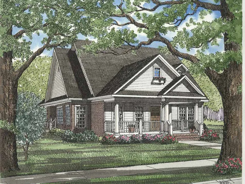 Ranch House Plan Front Image - Jenwick Traditional Home 055D-0054 - Search House Plans and More