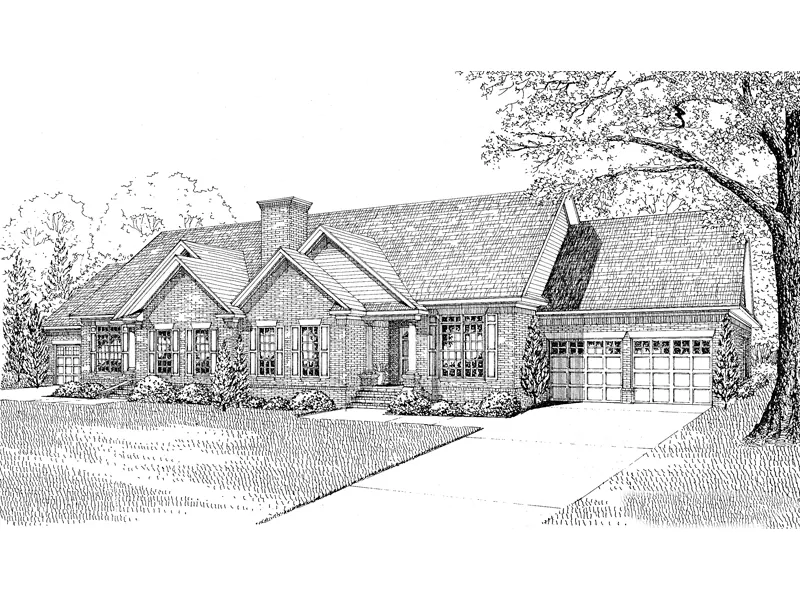 Ranch House Plan Front Image of House - Auckland Ranch Duplex 055D-0058 - Search House Plans and More
