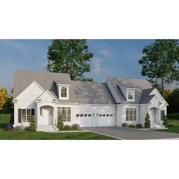 Traditional House Plan Front Photo 01 - Devany Neoclassical Duplex 055D-0059 - Search House Plans and More