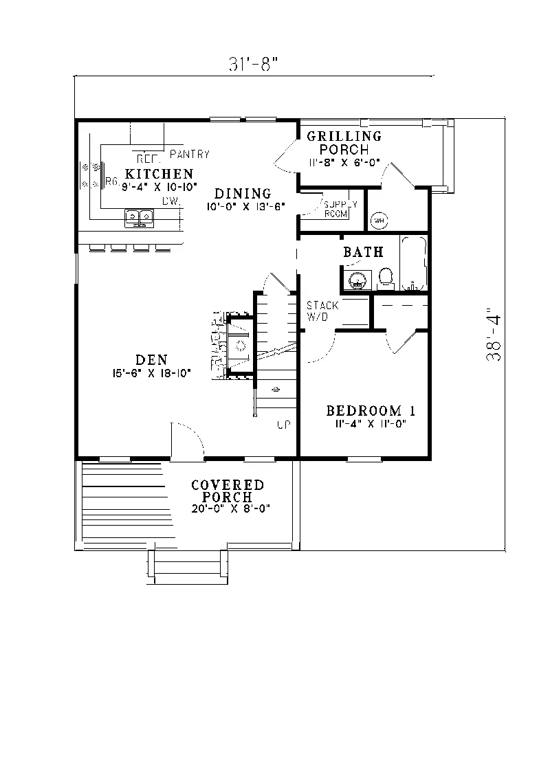 Cabin & Cottage House Plan First Floor - Rivers Edge Rustic Cabin Home 055D-0063 - Shop House Plans and More