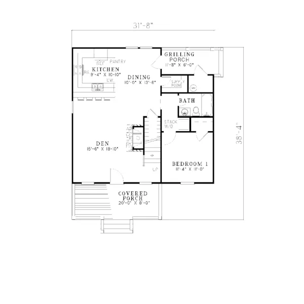 Cabin & Cottage House Plan First Floor - Rivers Edge Rustic Cabin Home 055D-0063 - Shop House Plans and More