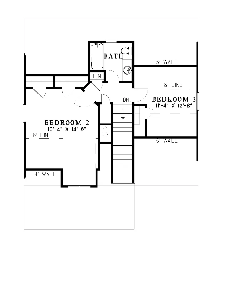 Vacation House Plan Second Floor - Rivers Edge Rustic Cabin Home 055D-0063 - Shop House Plans and More