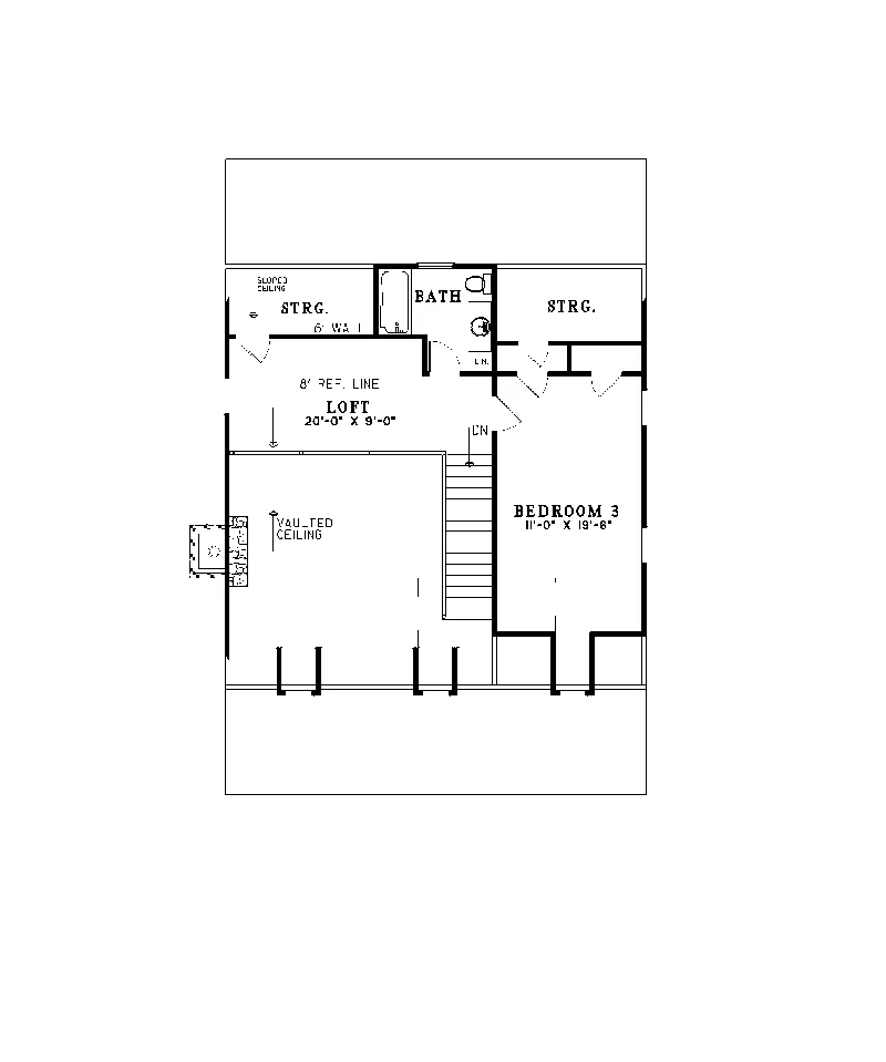 Country House Plan Second Floor - Edelen Cabin Cottage Home 055D-0064 - Search House Plans and More