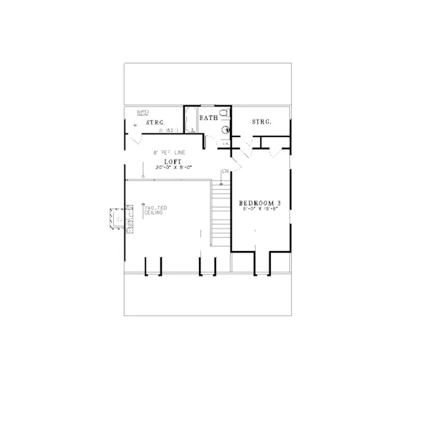 Mountain House Plan Second Floor - Edelen Cabin Cottage Home 055D-0064 - Search House Plans and More