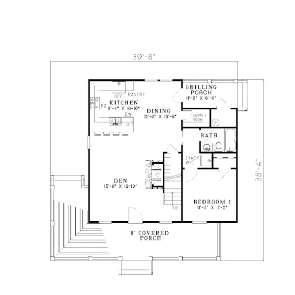 Country House Plan First Floor - Safe Harbor Country Cabin Home 055D-0065 - Shop House Plans and More