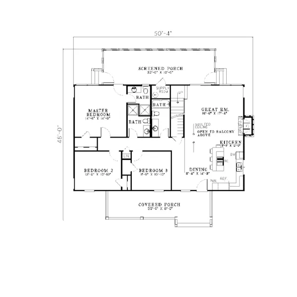 Lake House Plan First Floor - Denallen Craftsman Cabin Home 055D-0066 - Search House Plans and More