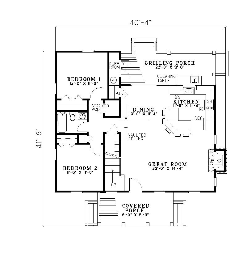 Cabin & Cottage House Plan First Floor - Foxton Craftsman Cabin Home 055D-0068 - Search House Plans and More