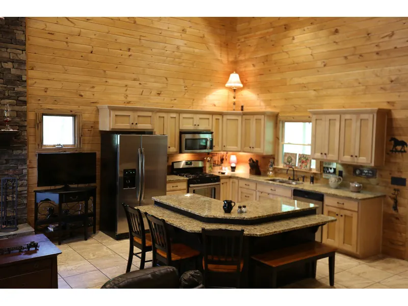 Cabin & Cottage House Plan Kitchen Photo 03 - Foxton Craftsman Cabin Home 055D-0068 - Search House Plans and More